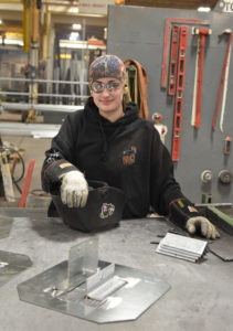 Woman Welder Working in the Construction, Pipe Trades Industry 