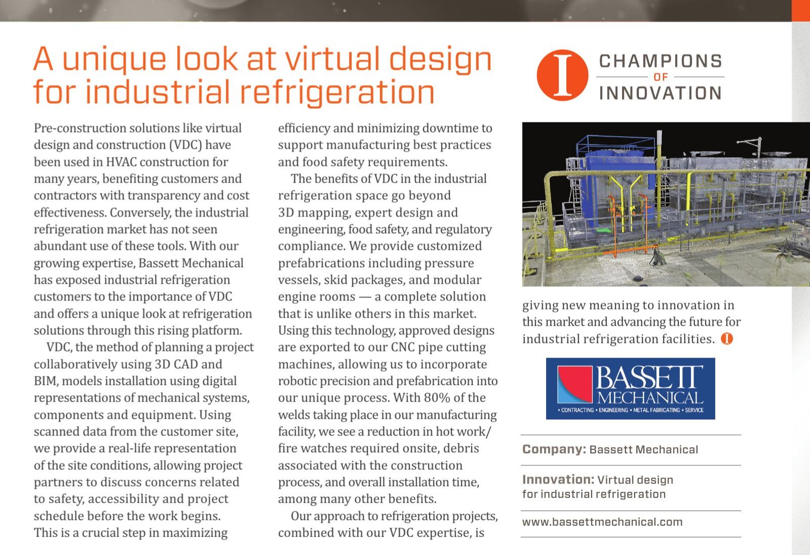 Virtual Design Industrial Refrigeration Innovation Champions 2022 2