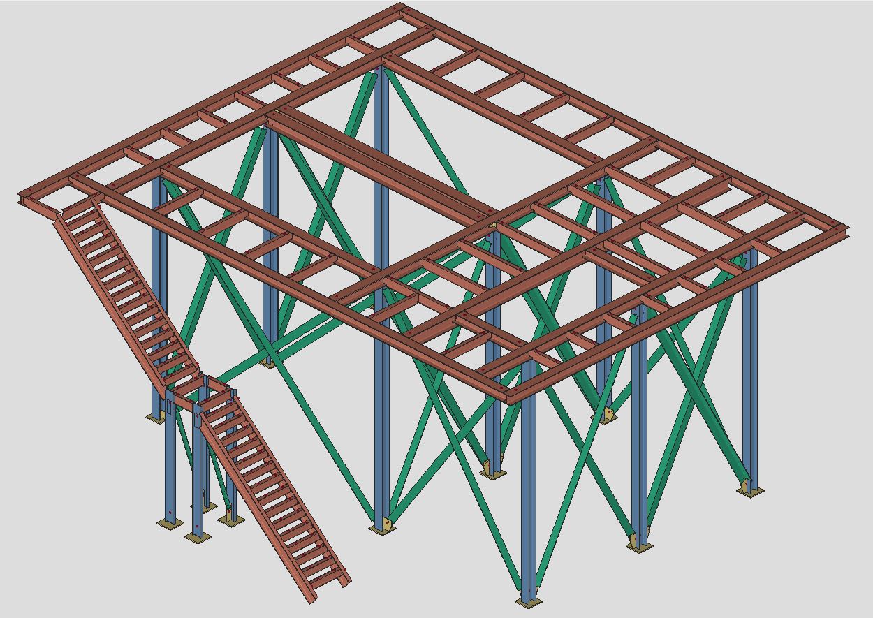 Structural Steel Engineering Model for Industrial Refrigeration Ammonia System Piping