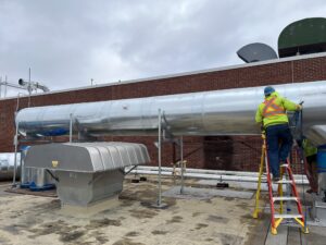 Double Wall Ductwork Worker on Roof 