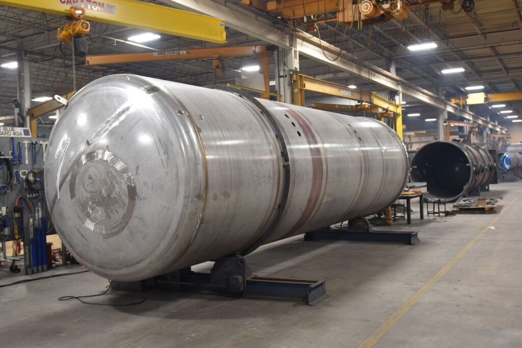 Pressure Vessel Being Constructed in Manufacturing Facility
